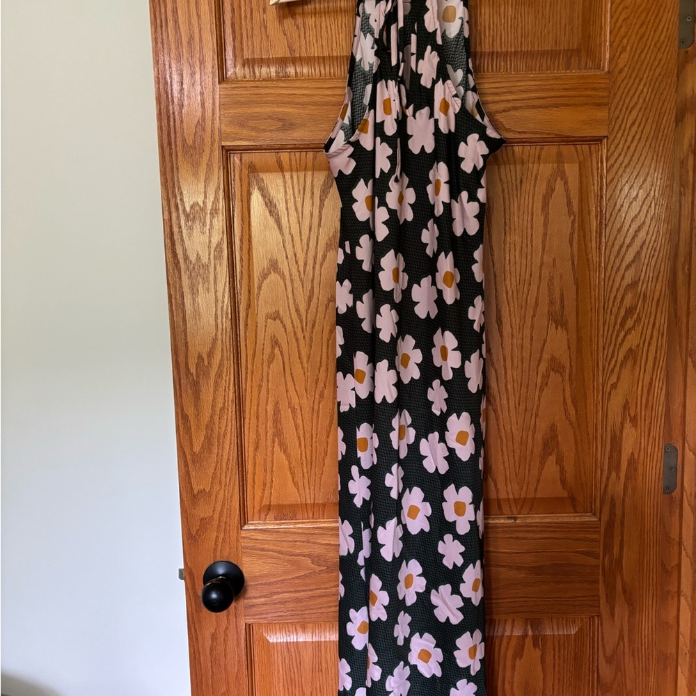 Vici Black and Pink Floral Maxi Dress